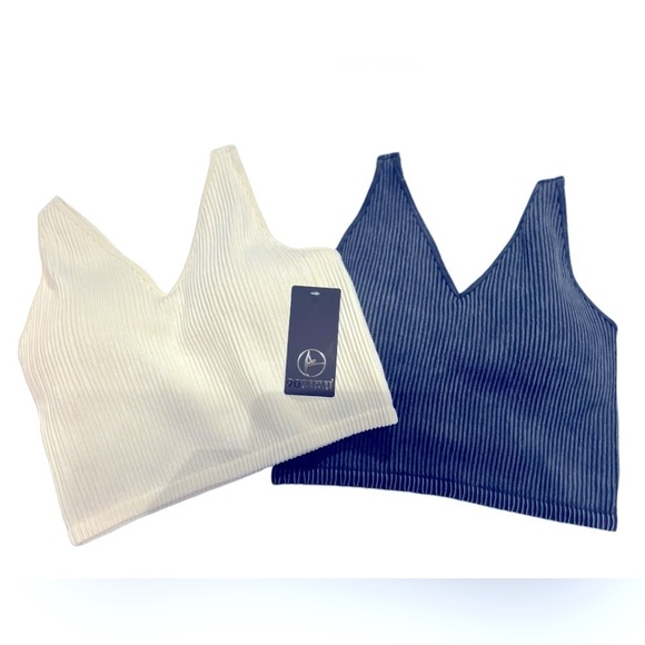 90 Degree By Reflex Tops - 2 pack - Seamless V-neck tanks - 90 degree by Reflex